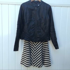 Jou Jou Faux Leather Black Motorcycle Jacket